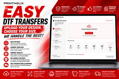 Easy DTF Transfers – Upload Your Design, Choose Your Size, We Handle the Rest