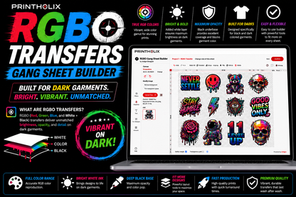 22.5" PREMIUM EXPANDED GAMUT CMYK PLUS RGBO DTF TRANSFER