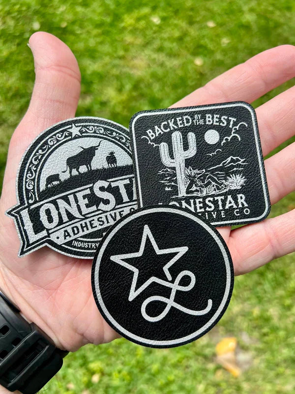 Faux Leather Patches - Engraved (With Adhesive)