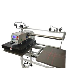 MEM 16x20 semi-automatic pneumatic double station heat press with laser positioning system, ideal for heat transfer applications