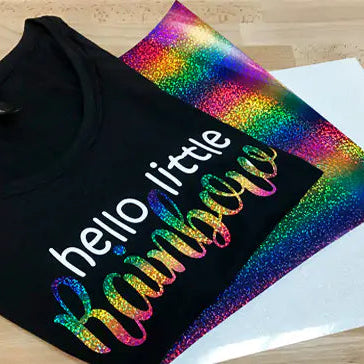 Holographic  Sparkle  HTV Transfers – Pre-Cut, Ready to Weed 11"x11"